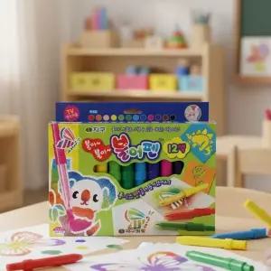 지구화학 불어불어 불어펜 12색 스텐실 도안 그림