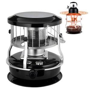 Qorkhogg 2 in 1 휴대용 등유 히터 비전기식 실내외 가정용 차고 및 캠핑용 블랙 복사