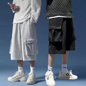 남성용 여름용 밴딩 벌룬핏 카고 와이드 7부 버뮤다 통바지