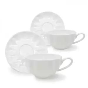 [골드스마일]고원 본차이나 티잔 2인조 커피잔 펌킨 올화이트 세트