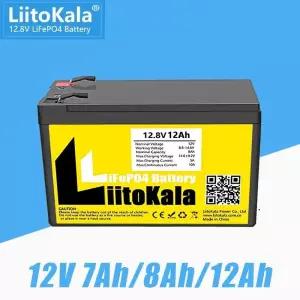 LiitoKala 12.8V 7Ah 8Ah 12Ah LiFePO4 리튬 철 인산염 충전식 배터리 어군탐지기  스쿠터 조명 자동차