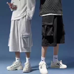 남성용 여름용 밴딩 벌룬핏 카고 와이드 7부 버뮤다 통바지