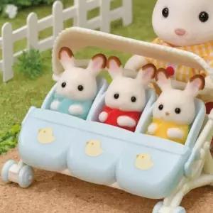 실바니안 패밀리 세쌍둥이 유모차 인형 피규어 장난감 (WFJBNSD)