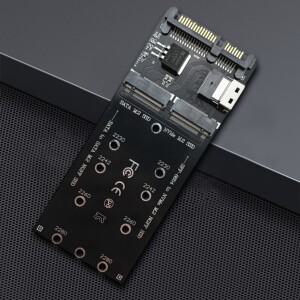 [호환품]M.2 to SATA 어댑터 SFF-8654 NVME SSD 22핀 확장 카드 컨버터 라이저 보드 메인보드용