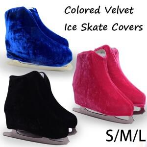 [호환품]1쌍의 탄력 있는 벨벳 피겨 스케이트 부츠 커버 보호대 롤러 가드 신발 아이스/롤러/아이스 하키
