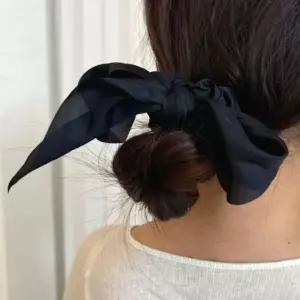 리본 블랙 곱창머리끈 스카프 스카프머리끈 리본머리