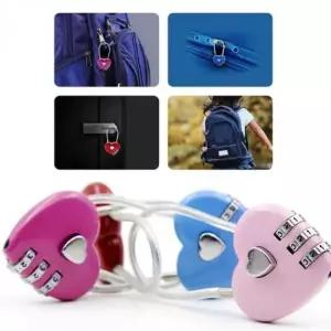 하트 자물쇠 번호와이어 미니 잠금장치 보관함잠금장치 귀중품보관함 사물함잠금장치