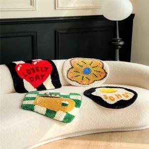 얇은방석 미니 사무실 하트 커버 매트 패브릭