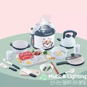 유아 소리나는 밥솥 주방놀이 도구 세트 장난감 블랙 유치원 어린이완구 소품