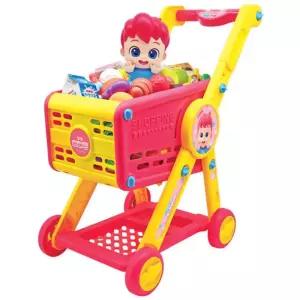 유아 베베핀 노래 쇼핑 카트 피규어 인형 마트 장난감 완구 선물용 역할놀이 아이