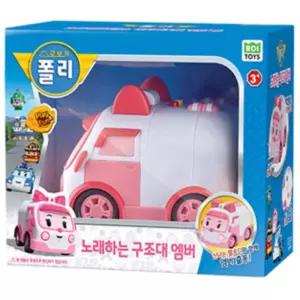 유아 로보카폴리 엠버 구급차 노래 소리 자동차 장난감 선물용 구조대 아기 완구