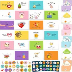 장식적으로 24팩 모듬 6x4인치 봉투와 스티커가 있는 재미있는 카드 독특한 디자인의 24장 봉투가 인쇄된