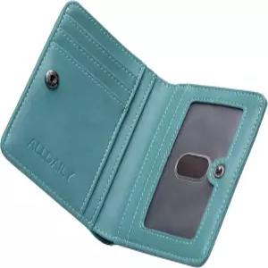 여성용 데일리 스몰 RFID 지갑 슬림 컴팩트 이중폴드 포켓 여성 여행용 미니 지갑퍼리스트 블루