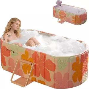 운동선수용 59인치 XXL 타원형 얼음 목욕 욕조 접이식 침수 스탠드형 온수 샤워실 커버가 있는 별도의