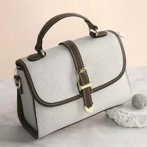 [콩심팥심]가죽 아이보리 토트백 가방 크로스백 핸드백 미니 쇼퍼백 바디백