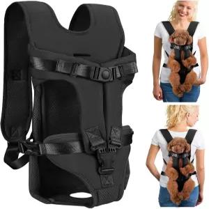 도그 캐리어 백팩 조절 가능한 중간 크기의 소형견을 위한 이지핏 가슴 하이킹 자전거 타기를 핸즈프리