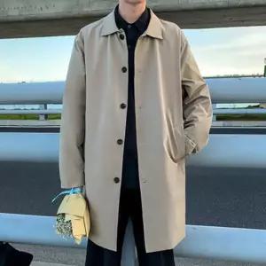 남성 트렌치코트 심플한 가을코트 빅단추 반코트 aFc6+6GJG