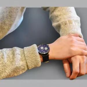 /신상오픈런 여성용 블루 미니 가죽 손목 시계 캐주얼 패션