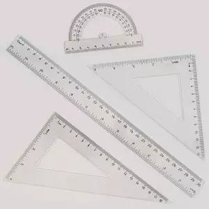 [알티피아]자세 측정 도구 눈금자 삼각자 직각자 각도기 투명 자제 자