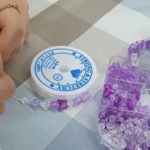 P1 비즈키링 팔찌만들기 우레탄줄 투명 1mm 우레탄줄 비즈공예 비즈키링재료 비즈키링 악세사리부자재