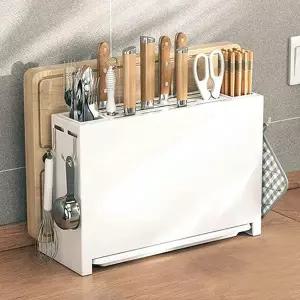 [콩심팥심]도마 케이스 칼꽂이 수저통 보관함 칼도마거치대 도마걸이대