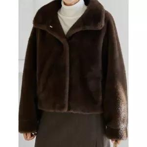 김여사 소피드 밍크 숏자켓 클립후드 오픈클로징 하이넥 여유있는핏 데일리룩 퍼아우터 5JK601106