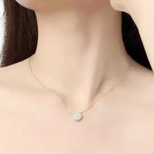 실버925 여성 목걸이 큐빅 골드 써클 큐빅목걸이 925목걸이