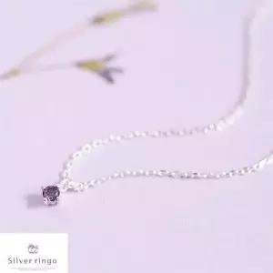 [실버링고]실버925 2월탄생석목걸이 타이니퍼플N
