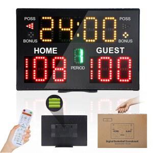타이머 시계가 있는 오스마일 농구 야구 테니스 스코어보드, / 디지털 전자 휴대용 원격 스코어보드 배터리 게임용 배구 구동 탁구 축구