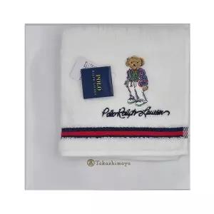 [폴로]랄프로렌 곰돌이자수 화이트 타월손수건 bear-11