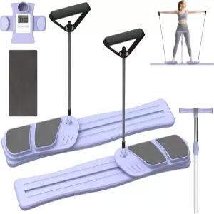 렌젝 필라테스 보드 - 리포머 세트 가정용 멀티 탈착식 Ab 트레이너 머신 6 in 1 슬라이더 330파운드 용량