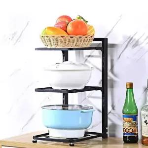 주방용 프라이팬 정리대 높이 조절 가능한 거치대 후라이팬 수납대