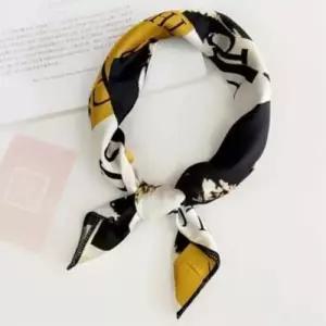 시크한 미니 실크 스카프 선택 옐로우블랙패션잡지 W82B62B