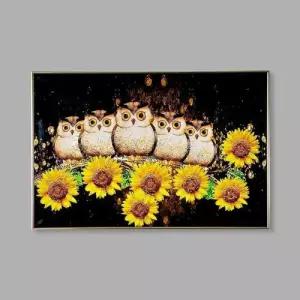 돈들어오는 행운 해바라기 그림 금전운 부엉이 액자 WFLNV42