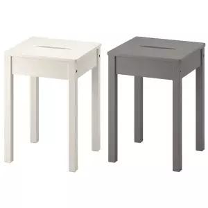 이케아 HAUGA 하우가 스툴 45cm/보조의자/식탁의자/원목스툴/침대협탁/간이의자/손님의자