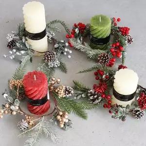 예쁜 JNJ153A9 크리스마스 캔들링 솔방울 열매장식 조화 리스