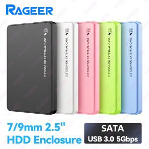 RAGEER 2.5 HDD 인클로저 5가지 색상 외장형 하드 드라이브 케이스 USB3.0-SATA 3.0 7mm/9.5mm 5Gbps 디스