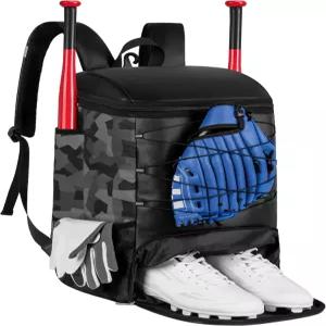 청소년 BIAOTN 소프트볼 가방 신발 수납 공간이 있는 튼튼한 가죽 야구 배트 백팩 TBall 및 장비용 펜스