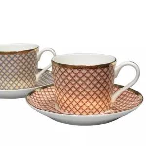 2인조 스테콜 모자이크 찻잔세트 커피잔세트 골드