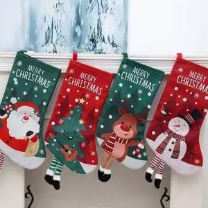 은창)롱롱 TZC735Z2 다리 크리스마스 양말 장식 주머니 성탄절 트리 포장 선물 소품 양말주머니