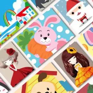 DIY FTS543F5 쉬운 명화 유화그리기 세트 51종 소형 20x20