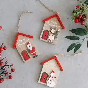 성탄 BLX333E4 트리 우드 장식 3p 크리스마스 벽장식 현관 데코