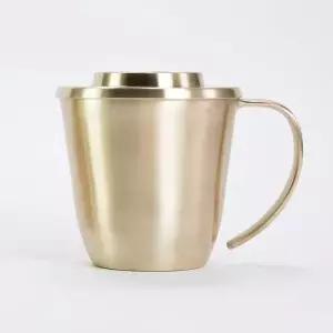 방짜 유기컵 머그잔 머그컵 뚜껑 2호 수공예품 유기세트 유기술잔