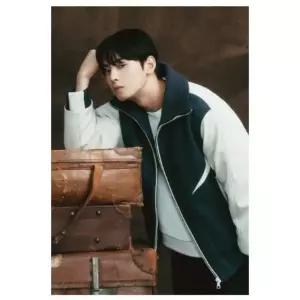 리버클래시 24F/W 멜란지그레이 니트카라 바시티 집업 점퍼 LKW22444 323451