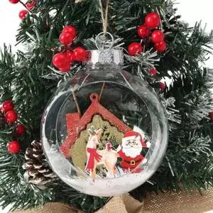 스노우 WVJ988X3 투명 (도토로) 장식볼(12cm) (산타루돌프)