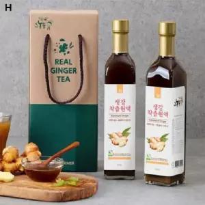 생강착즙 원액차 630g 유리병 2병 세트 설날 명절 선물세트 단체 답례품