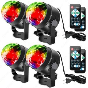 1-4Pcs Aalternating fFashing 라이트 무대 램프 원격 제어 EU 디스코 볼 홈 룸 파티 생일 웨딩 바