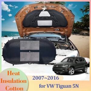 폭스바겐 VW 티구안 5N 2007 ~ 2016 자동차 후드 엔진 절연 패드 코튼 방음 커버 히트 스티커 라이너 매트