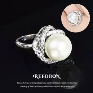 [선물포장] 줄리엣 로즈 고급 핵진주 진주 반지 12mm 핵진주 혼주 한복