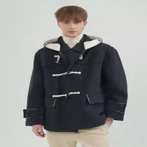 울 블렌드 더플 숏코트_차콜